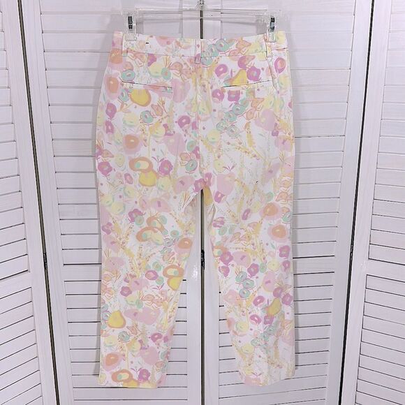 Talbots The Perfect Crop Pants Size 8 Abstract Floral NWOT - Picture 8 of 10